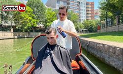 Dükkanda değil su üzerinde saç tıraşı