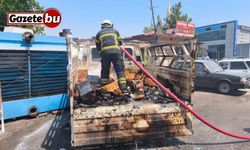 Kamyonetin kasasında çıkan yangın söndürüldü