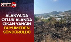 Alanya’da otluk alanda çıkan yangın büyümeden söndürüldü
