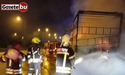 Kuruyemiş yüklü tır alev alev yandı