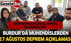 Burdur İnşaat Mühendisleri Odası’ndan 17 Ağustos Mesajı