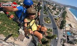 Trafik kazası yamaç paraşütü kamerasında