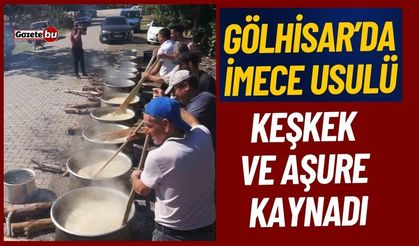Kazanlar imece usulü keşkek ve aşure şöleni için kaynadı