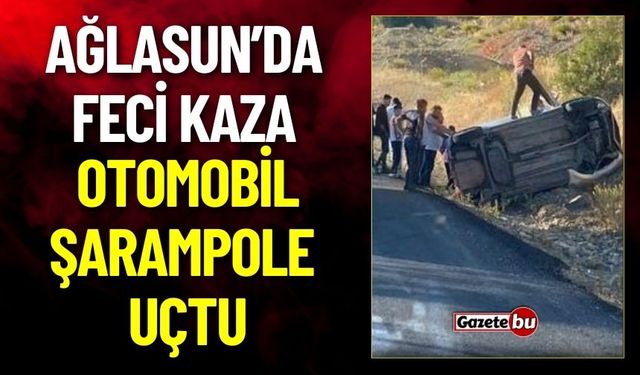 Burdur Ağlasun'da Feci Kaza: Otomobil Şarampole Uçtu