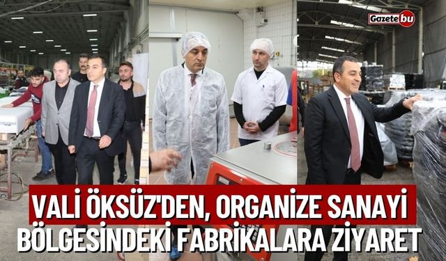 Vali Öksüz'den, Organize Sanayi Bölgesindeki Fabrikalara Ziyaret
