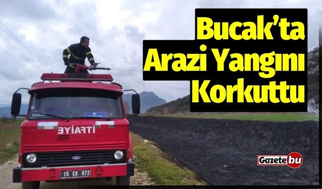Bucak'ta Arazi Yangını Korkuttu! Ekipler Müdahale Etti