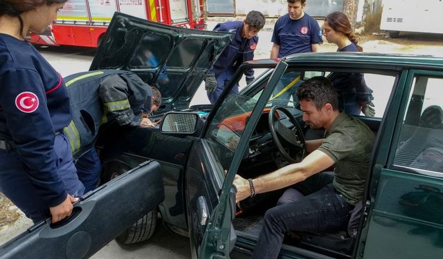Antalya'da otomobilde yılan alarmı