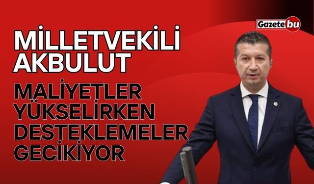 Milletvekili Akbulut: Maliyetler yükselirken desteklemeler gecikiyor