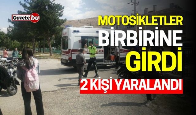 Motosikletler birbirine girdi: İki yaralı