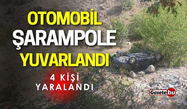 Otomobil Şarampole Yuvarlandı: 4 Kişi Yaralandı