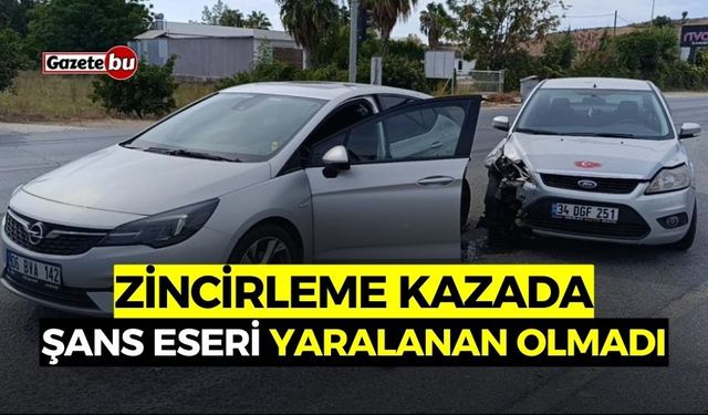 Zincirleme Kazada Şans Eseri Yaralanan Olmadı