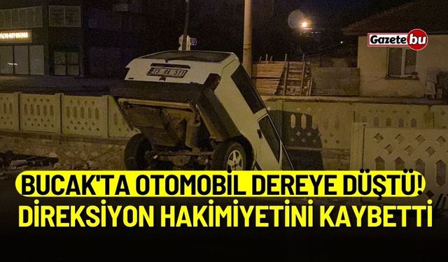 Bucak'ta otomobil dereye düştü!