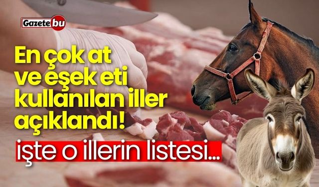 En çok at ve eşek eti kullanılan iller açıklandı! İşte o iller