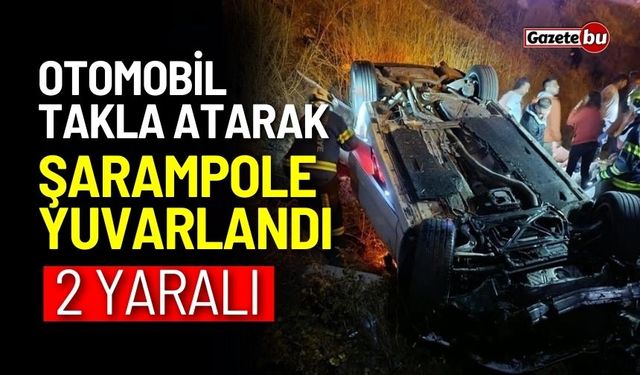 Kontrolden çıkan otomobil şarampole yuvarlandı: 2 yaralı