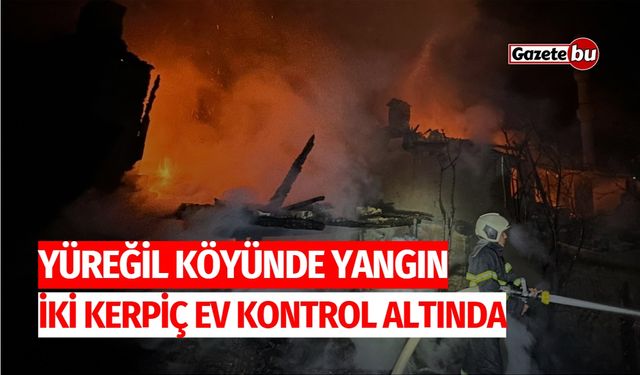 Yüreğil Köyü'nde Yangın: İki Kerpiç Ev Kontrol Altında