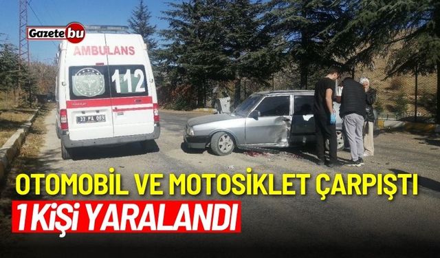 Otomobil motosikletle çarpıştı: 1 yaralı