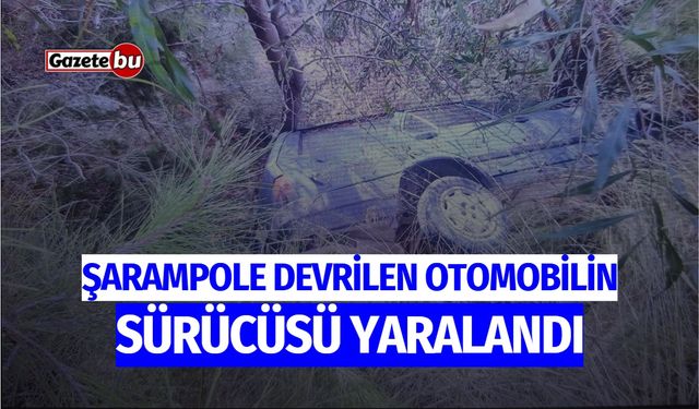 Şarampole Devrilen Otomobilin Sürücüsü Yaralandı