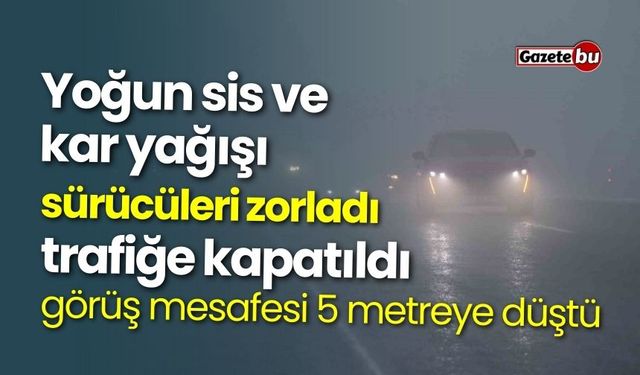 Yoğun sis ve kar yağışı sürücüleri zorladı