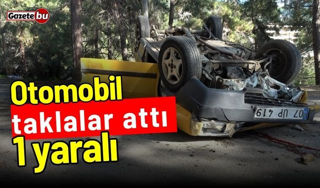 Otomobil taklalar attı: Sürücü yaralandı