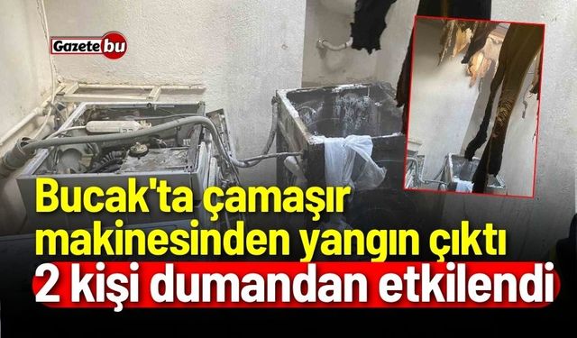 Bucak'ta çamaşır makinesinden yangın çıktı