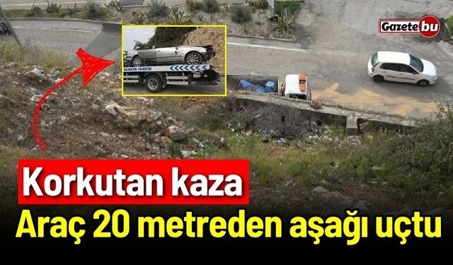 Korkutan kaza: Araç 20 metreden aşağı uçtu