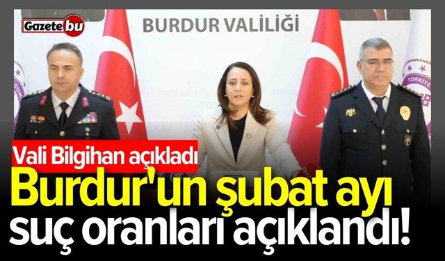 Burdur'un şubat ayı suç oranları açıklandı!