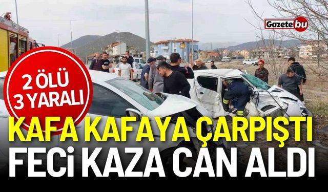 İki otomobil kafa kafaya çarpıştı: 2 ölü, 3 yaralı