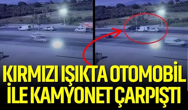 Kırmızı ışıkta otomobil ile kamyonet çarpıştı: 3 yaralı