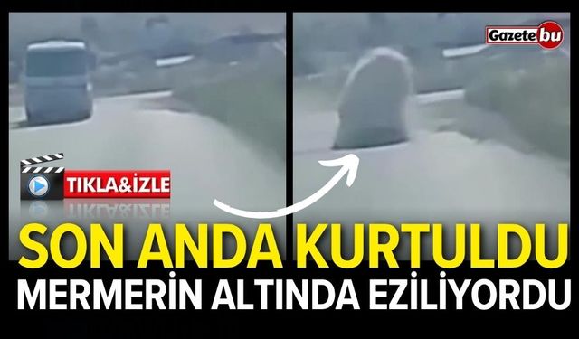 Mermer bloğun altında eziliyordu! Son anda kurtuldu