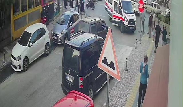 Önüne çıkan araca çarpmamak için motosikletini devirdi