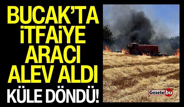 Bucak’ta İtfaiye Aracı Alev Aldı