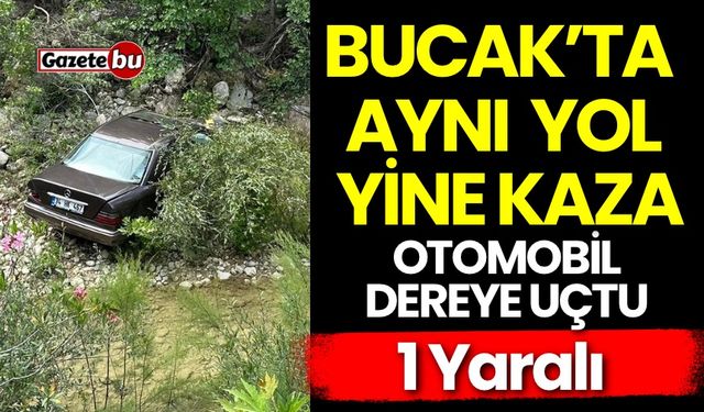 Bucak’ta Trafik Kazası, Araç Dereye Uçtu