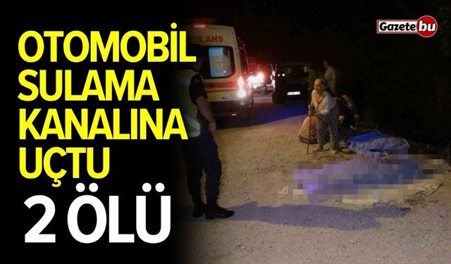 Otomobil sulama kanalına uçtu: 2 ölü