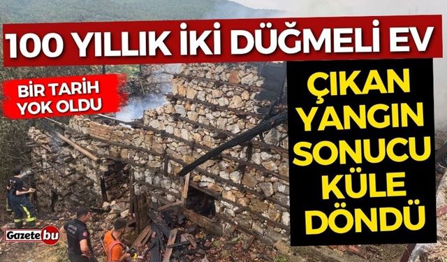 Anızda çıkan yangın asırlık düğmeli evleri küle döndürdü