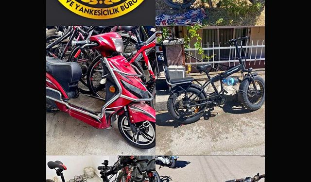 Isparta'da çalınan motosiklet ve bisikletler polis ekiplerince bulundu