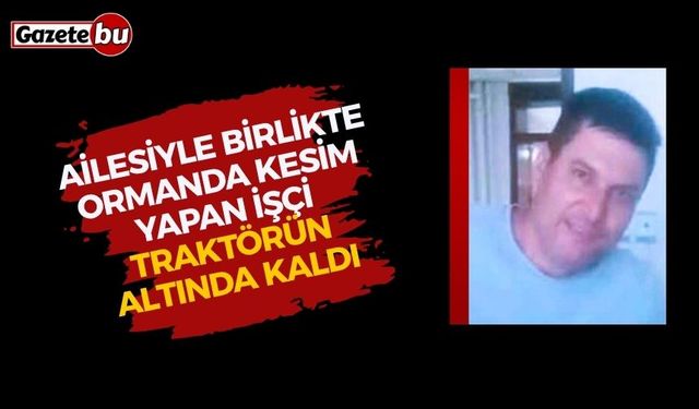 Ailesiyle birlikte ormanda kesim yapan işçi traktörün altına kaldı