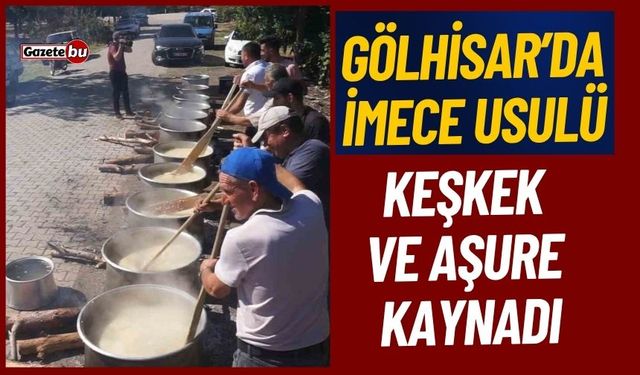 Kazanlar imece usulü keşkek ve aşure şöleni için kaynadı