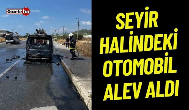 Alanya’da seyir halindeki Fiat otomobil alev aldı