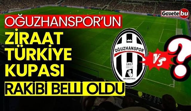 Ziraat Türkiye Kupasında Oğuzhanspor’un Rakibi Belli Oldu