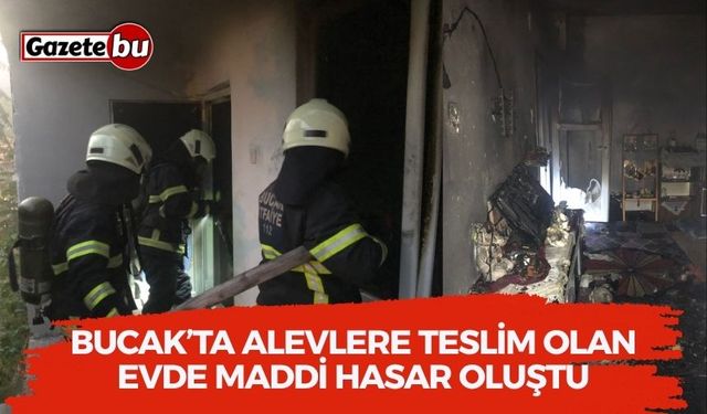 Bucak’ta Alevlere Teslim Olan Evde Maddi Hasar Oluştu