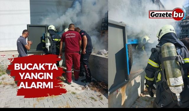 Bucak’ta iş yerinde yangın alarmı