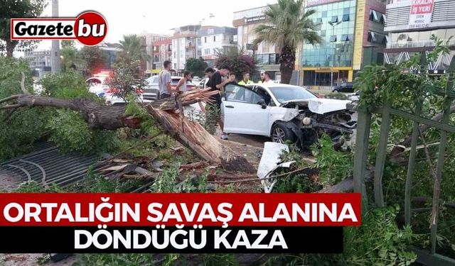 Ortalığın savaş alanına döndüğü kazada kimsenin burnu bile kanamadı