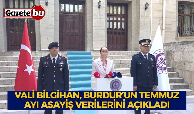 Vali Bilgihan, Burdur’un Temmuz Ayı Asayiş Verilerini Açıkladı