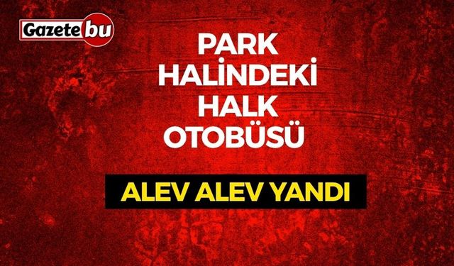 Antalya’da özel halk otobüsü park halindeyken alev alev yandı