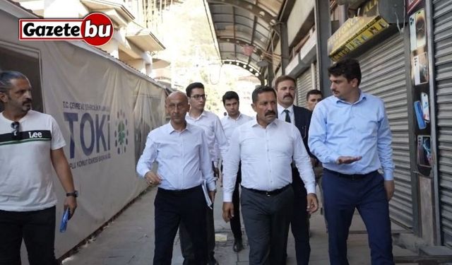 Vali Masatlı, Tarihi Uzun Çarşı’daki çalışmaları inceledi