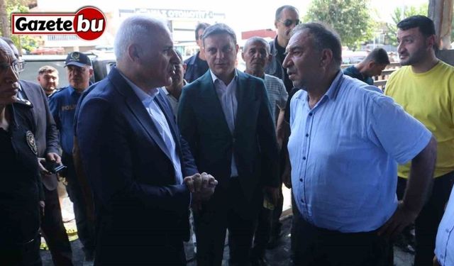 Vali Zorluoğlu, Traktörcüler Sitesi’ndeki yangın sonrası incelemelerde bulundu