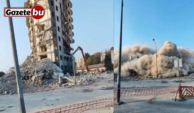Osmaniye’de orta hasarlı bina tek dokunuşta yıkıldı