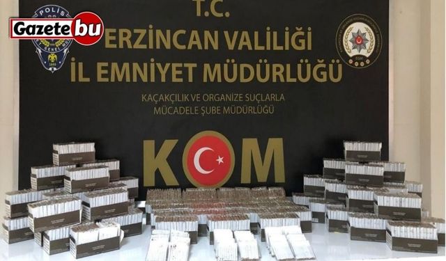 Erzincan’da 990 paket içi tütün doldurulmuş makaron ele geçirildi
