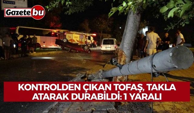 Kontrolden çıkan Tofaş, takla atarak durabildi: 1 yaralı