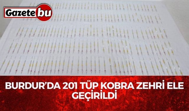 Burdur’da 201 Tüp Kobra Zehri Ele Geçirildi